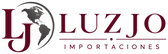 LuzJO Importaciones - logotipo horizontal vinotinto y gris